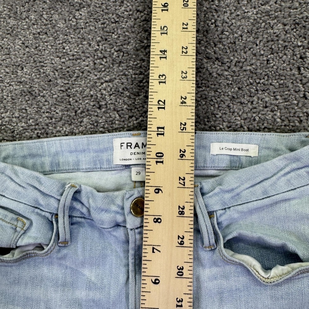 Frame Jeans Womens 29 Blue Le Crop Mini Boot Bootcut Light Wash Denim Stretch - Picture 4 of 8